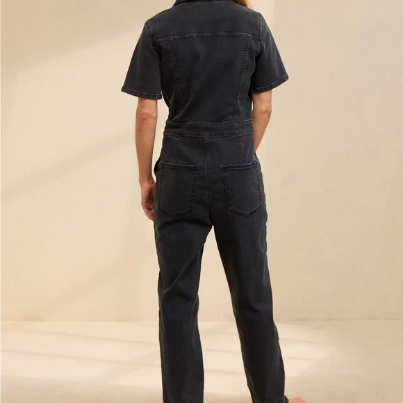 Aerie Black Denim Jumpsuit stretchy sz XS - Picture 2 of 10